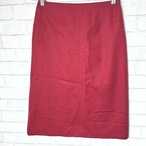 Ann Taylor Red Wool Pencil Skirt Size 6 Petite Y2K Valentine‎ Office Academia